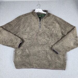 Stillwater Supply Co Sweater Mens XL Olive Brown Textured Fleece Lined 1/4 Zip